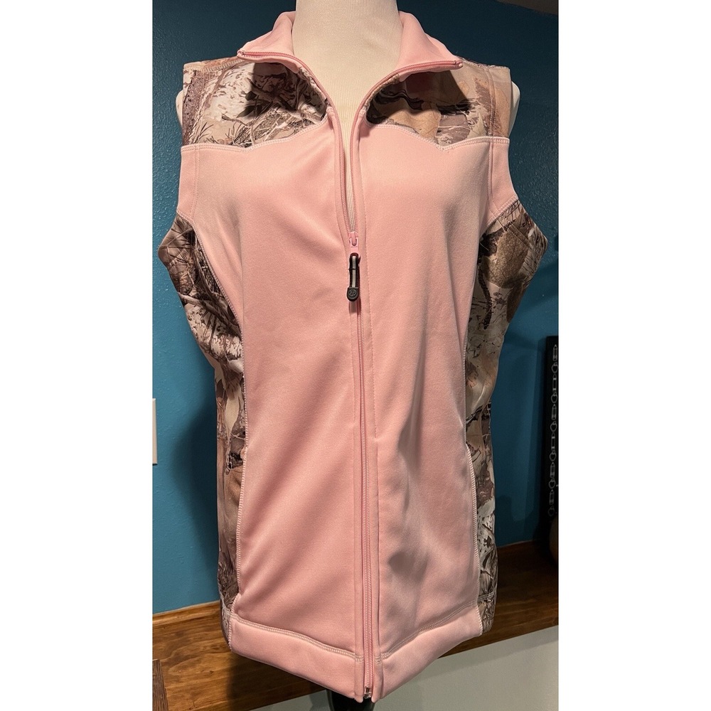 Roper Wear the West Women's Size XL Woodsy Camo and Pink Fleece Lined Vest EUC